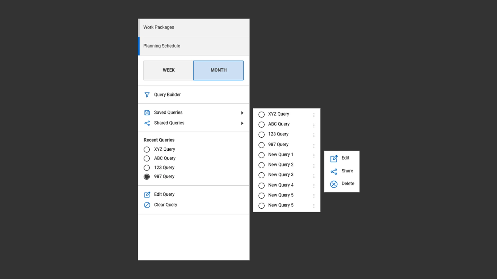Component rules — snowman menu states